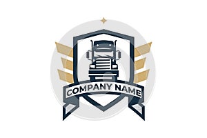 Truck vector logo EPS 10 file photo